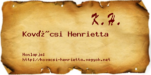 Kovácsi Henrietta névjegykártya